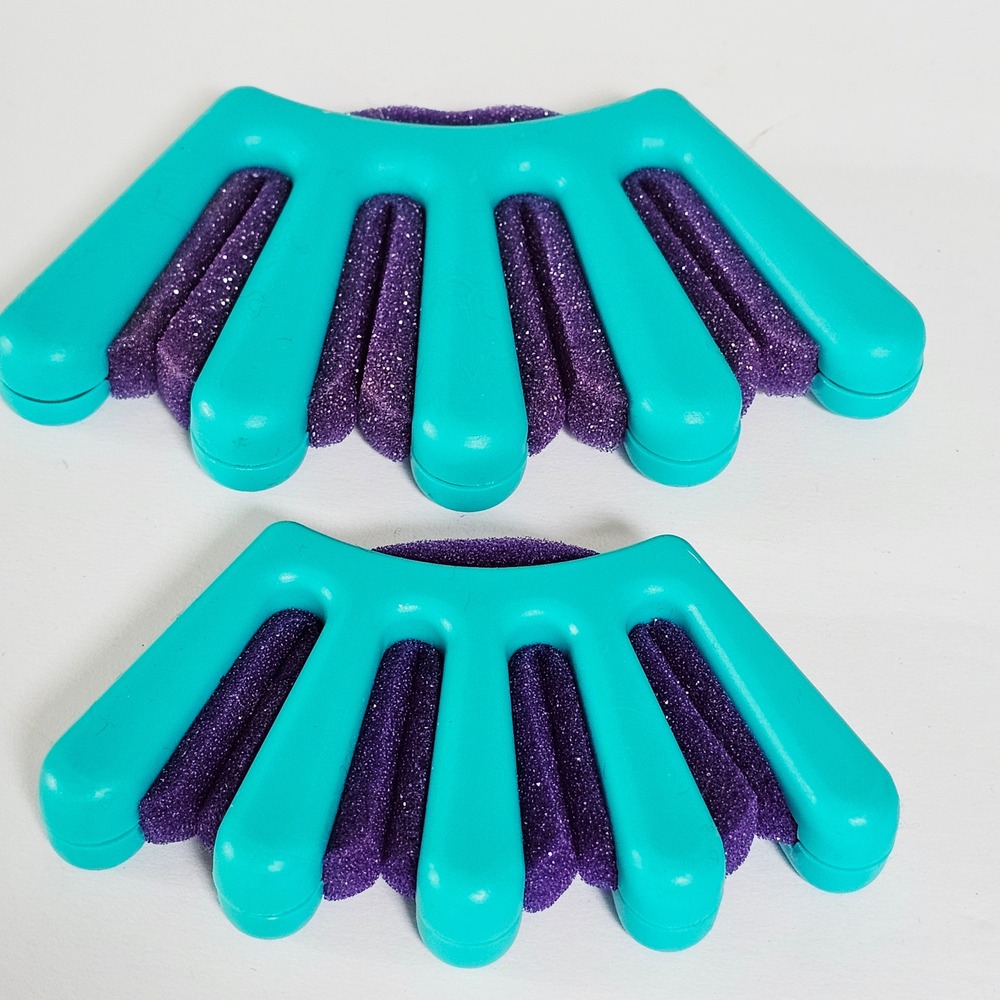 Vintage 1990s Easy Braid Hair Braiding Tool Teal Purple‎ Foam Set of 2 Sleepover